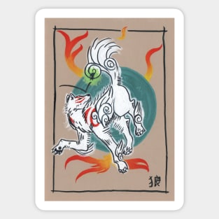 Okami Amaterasu and Issun Sticker